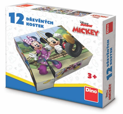 Dřevěné kostky Mickey a Minnie