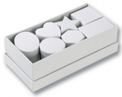 Dárkové krabičky různých tvarů, 15 kusů, bílá