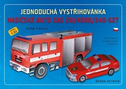 Jednoduchá vystřihovánka hasičské auto
