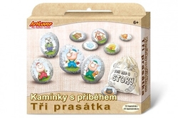Malování na kameny s příběhem Tři prasátka