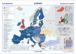 Evropská unie a NATO nástěnná mapa