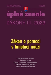 Aktualizácia III/2 2023  – Zákon o pomoci v hmotnej núdzi