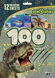 100 samolepek s omalovánkovými listy Dinosauři