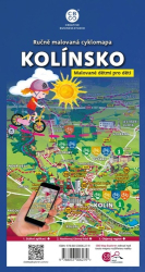 Ručně malovaná cyklomapa Kolínsko