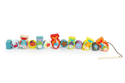 CUBIKA 13647 Navlékací ryby a mořští živočichové - navlékací set - 13 dřevěných dílů a 8 předloh