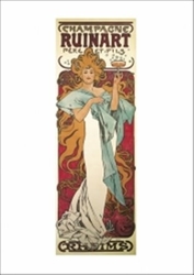 Pohled Alfons Mucha - Champagne Ruinart pohled, krátký