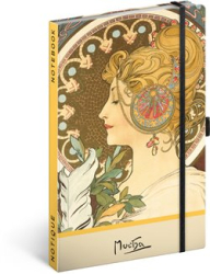 Notes Alfons Mucha - Pero, tečkovaný