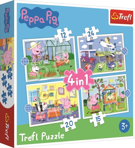 Puzzle Prasátko Peppa Vzpomínky na prázdniny 4v1